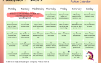 A Touch of Magic – August 2019 Action Calendar – Free PDF Download